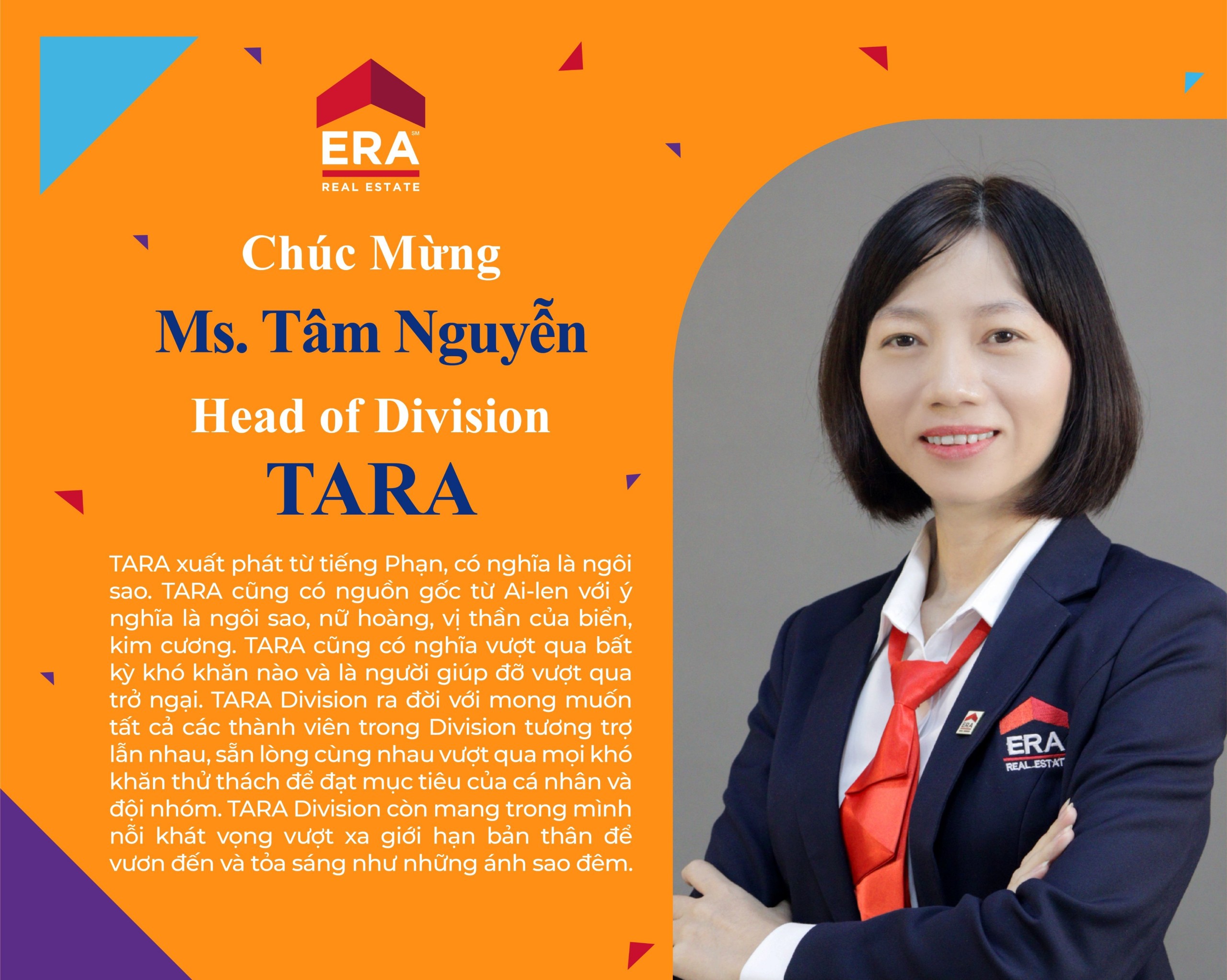 Read more about the article ERA VIETNAM chúc mừng Ms. Nguyễn Thị Thanh Tâm với vai trò Head of TARA Division
